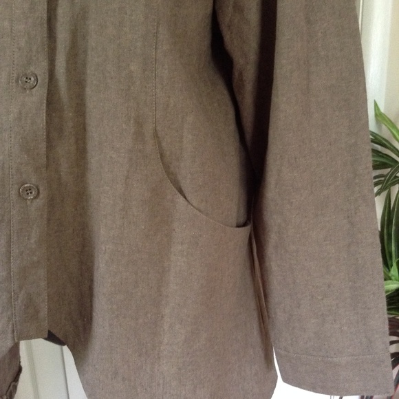 Dorman Linen Hi Lo Hemline Shirt Jacket - Picture 6 of 8